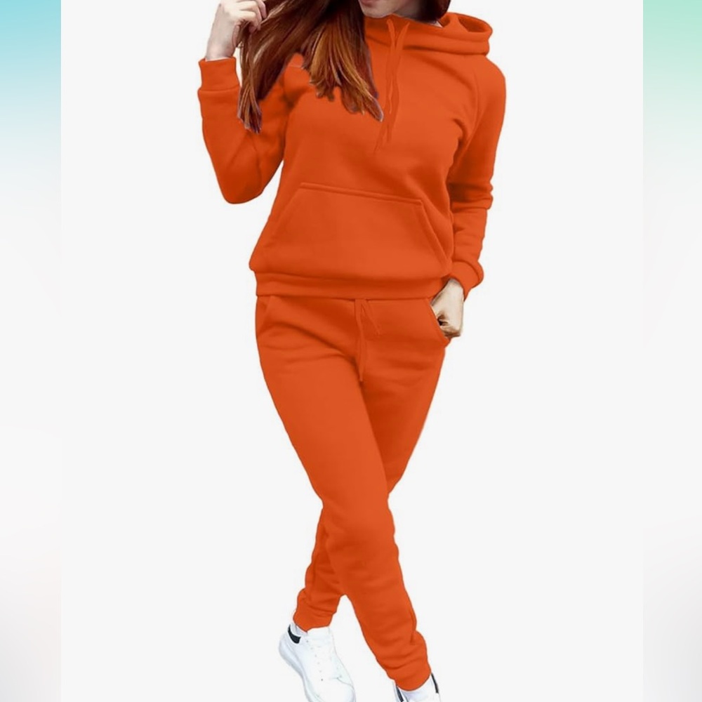 Women's Orange Hoodie & Sweatpants